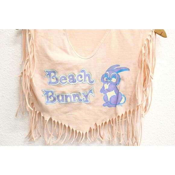Vintage Beach Bunny Fringe Crop Top Medium - Picture 2 of 9